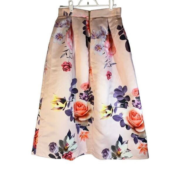Closet London Pouf Box Pleat Midi Floral Skirt, 4 - Picture 3 of 14